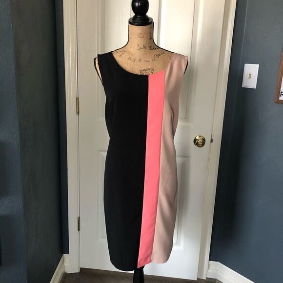Oleg Cassini color block sheath dress - Picture 2 of 6